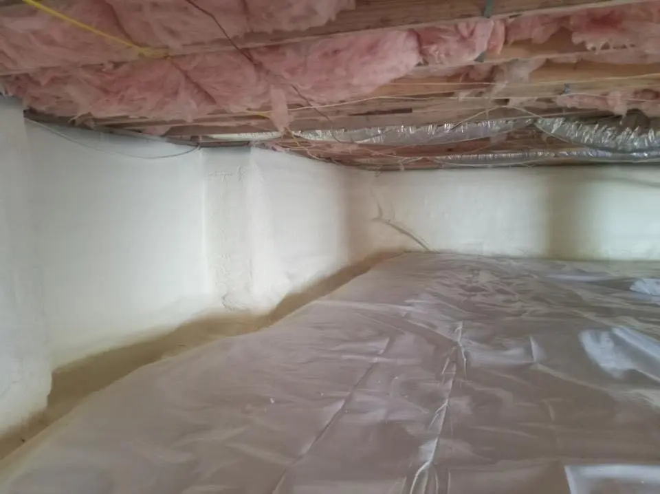 Crawl space encapsulation with closed-cell spray foam for Flat Roof Repair in Marlborough